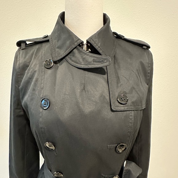 BANANA REPUBLIC Classic Black Trench Coat - Picture 4 of 7